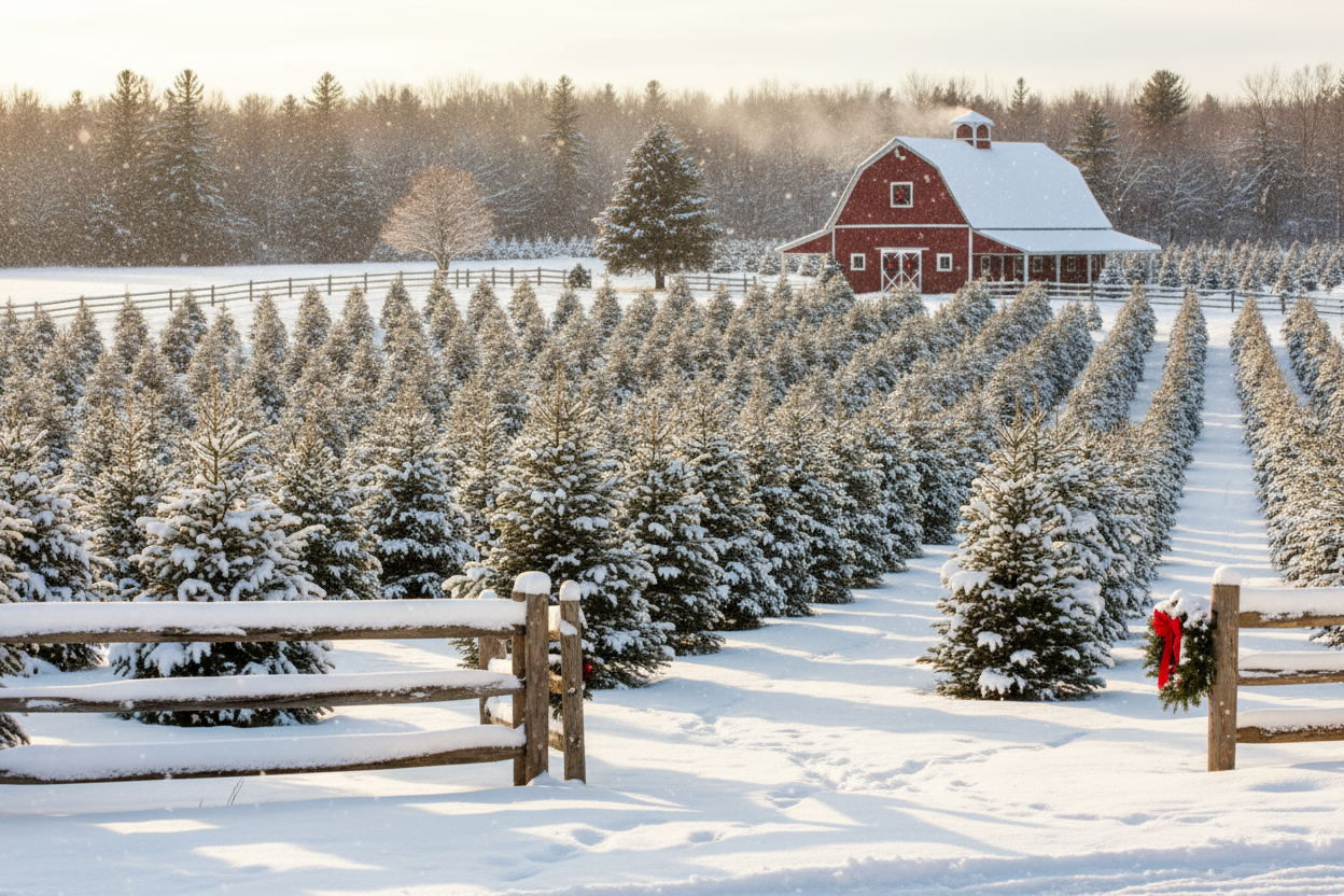christmas tree farm backround